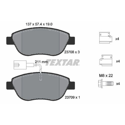 Textar Front Brake Pad Set 2370802