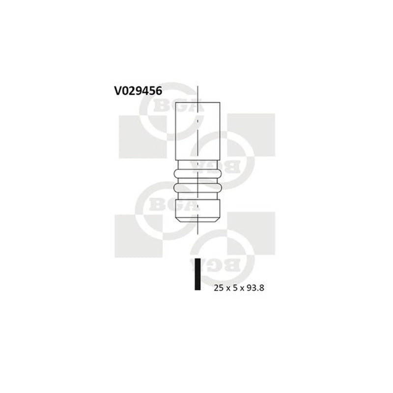 BGA Engine Exhaust Valve 25mm Head V029456