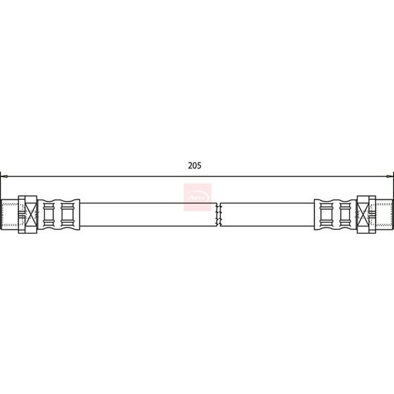 Apec Brake Hydraulic Hose Line Rear fits BMW 1 2004-2013