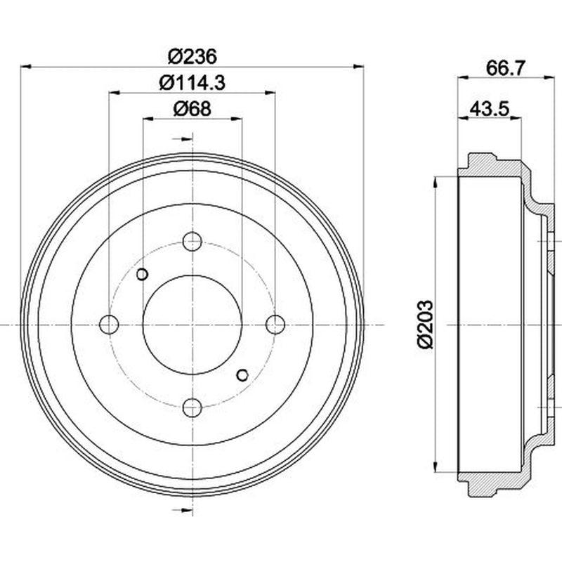 Mintex Brake Drum Assembly Rear fits Nissan Almera 2000-2006 1.5 1.8 2.2