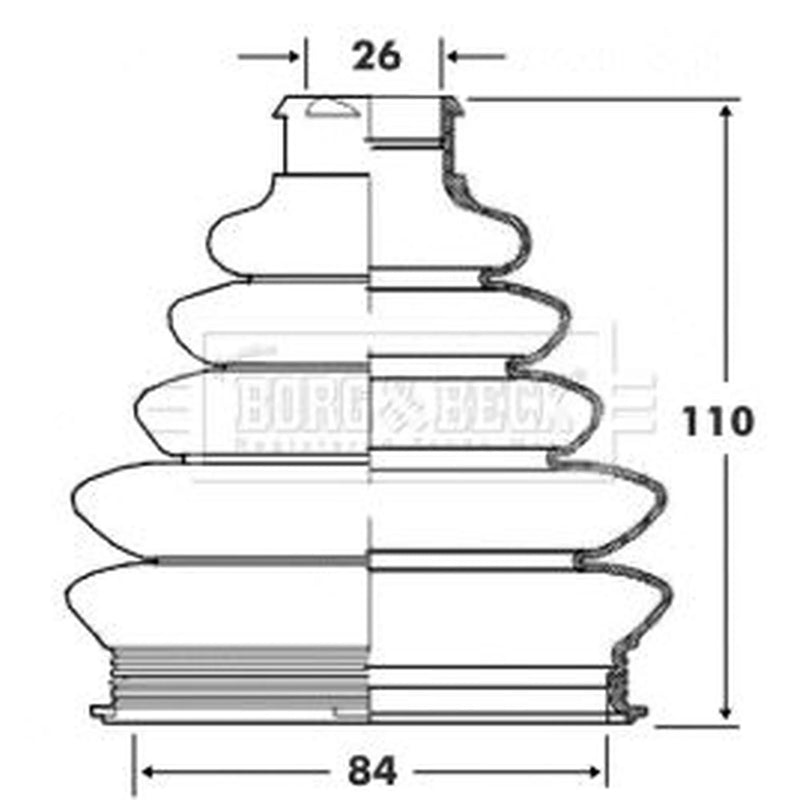 Borg & Beck Drive Shaft Bellow Kit Wheel Side Thermoplast BCB6071
