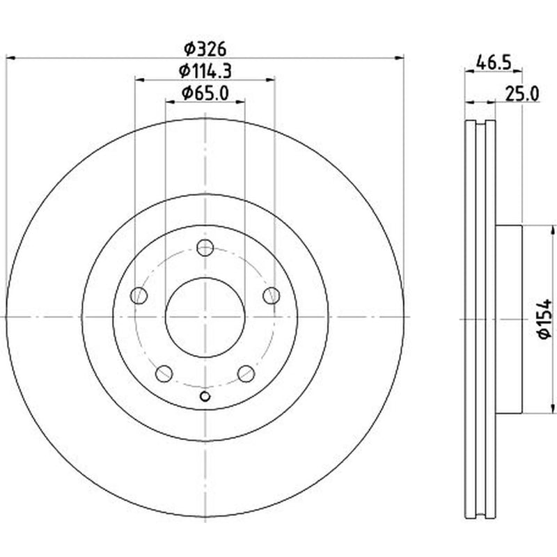 Mintex 2 x Vented Front Brake Discs MDC3044C-x2