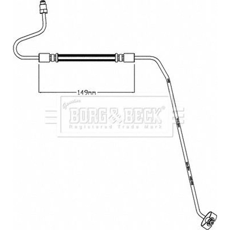 Borg & Beck Brake Hydraulic Hose Line outer BBH8445