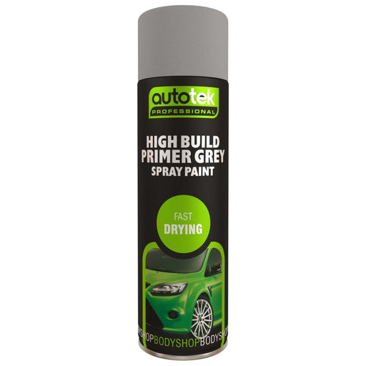Autotek Grey High Build Primer 500ml Spray On Paint Aerosol High Coverage - image 1