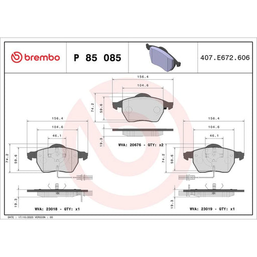 Brembo Front Brake Discs & Pads fits Skoda Superb I 2001-2008 1.8 1.9 2.0