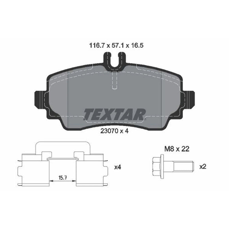 Textar Front Brake Pad Set 2307003