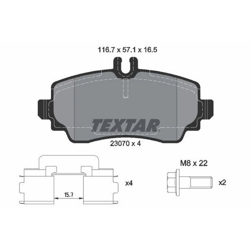 Textar Front Brake Pad Set 2307003