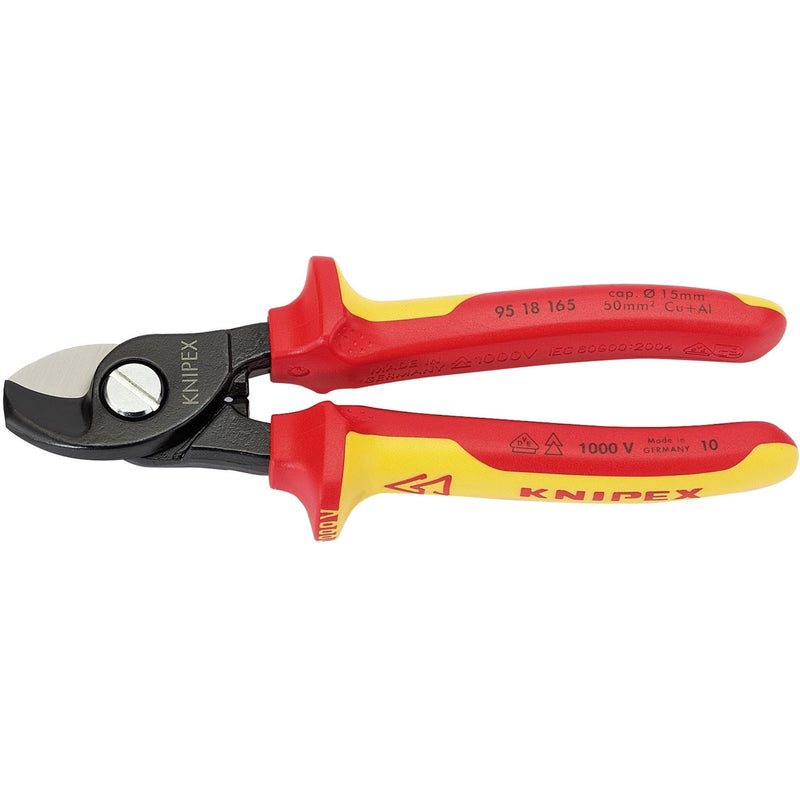 Draper Knipex 95 18 165UKSBE VDE Fully Insulated Cable Shears, 165mm 32014 Draper - Dynamic Drive