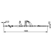 Bosch Handbrake Cable Right Rear fits Kia Sportage II 2004-2010 2.0 2.7