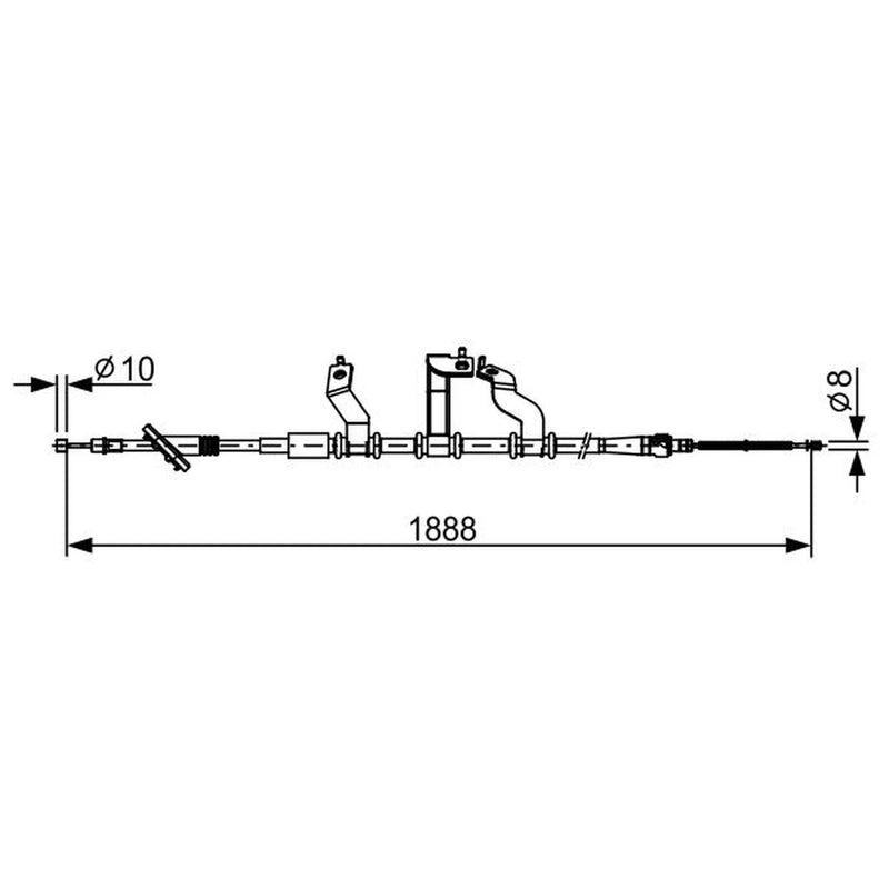 Bosch Handbrake Cable Right Rear fits Kia Sportage II 2004-2010 2.0 2.7