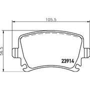 DON Rear Brake Pad Set fits Audi A3 2003-2013 1.2 1.4 1.6 1.8 1.9 2.0