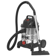 Sealey Vacuum Cleaner Industrial Wet & Dry 20L 1250W/230V Stainless Drum PC200SD Sealey - Dynamic Drive