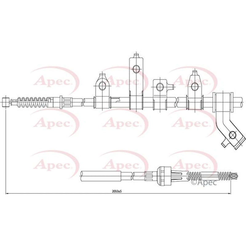 Apec Handbrake Cable Left Rear CAB1539