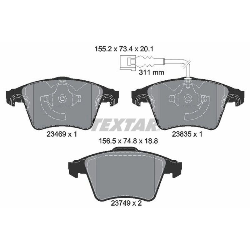 Textar Front Brake Pad Set 2346901
