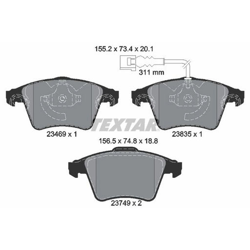 Textar Front Brake Pad Set 2346901