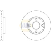 NAPA 2 x Vented Brake Discs fits Ford Fiesta VII 2017-2021 1.0 1.1 1.5