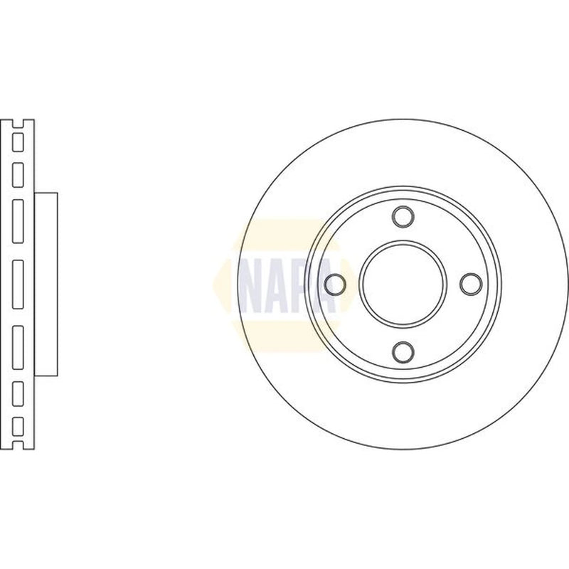 NAPA Front Brake Vented Discs & Pads fits Ford Fiesta VII 2017-2021 1.0 1.1 1.5