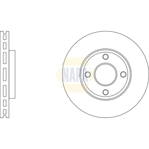 NAPA 2 x Vented Brake Discs fits Ford Fiesta VII 2017-2021 1.0 1.1 1.5