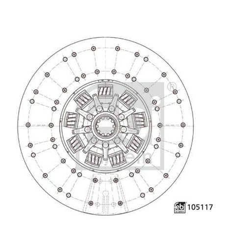 Febi Clutch Friction Disc Plate 395mm 18 Splines 105117