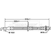 Borg & Beck Brake Hydraulic Hose Line Front Left BBH7418