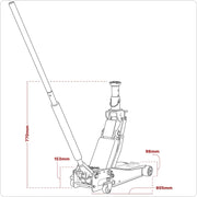 Sealey Low Profile High Lift Trolley Jack with Rocket Lift 2/3 Tonne 3200LEHL Sealey - Dynamic Drive