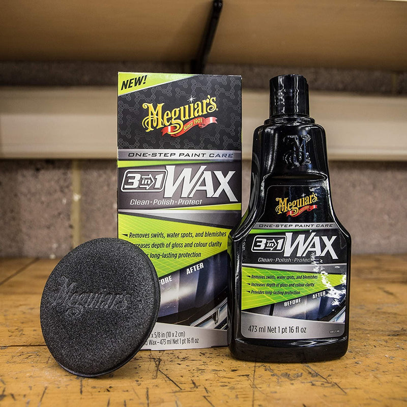 2x Meguiar's G191016EU 3-in-1 Wax Clean Polish Protect 473ml Meguiar's - Bars 4 Cars