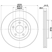 DON Front Brake Internally Vented Discs & Pads fits Nissan Juke 2014-2019 1.6