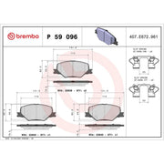 Brembo 4 x Front Brake Pad Set fits Opel Insignia B Country Tourer 2017-2018