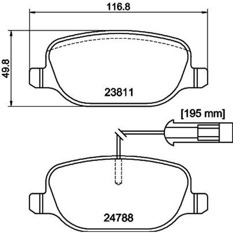 Mintex Rear Brake Pad Set fits Alfa Romeo Giulietta 2010-2020 1.4 1.6 1.8 2.0