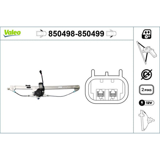 Valeo Electric Window Regulator Lifter Right Front 850499
