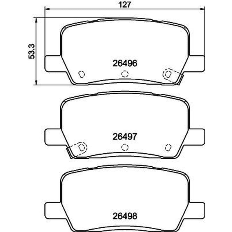 Mintex Rear Brake Pad Set fits Tesla Model S 2013-2017