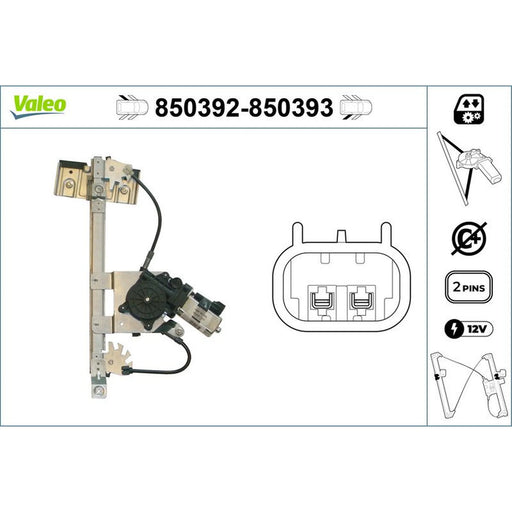 Valeo Electric Window Regulator Lifter Left Rear 850392