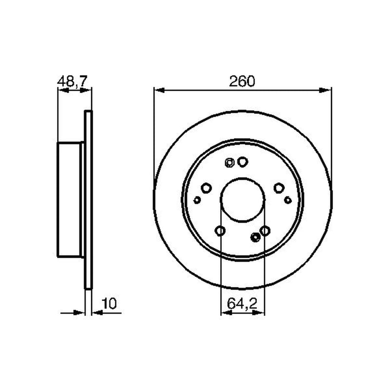Bosch Rear Brake Solid Discs & Pads fits Honda Civic VII 2000-2005 1.4 2.0