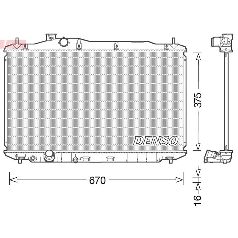 Denso Engine Radiator fits Honda Civic VIII 2006-2012 2.0