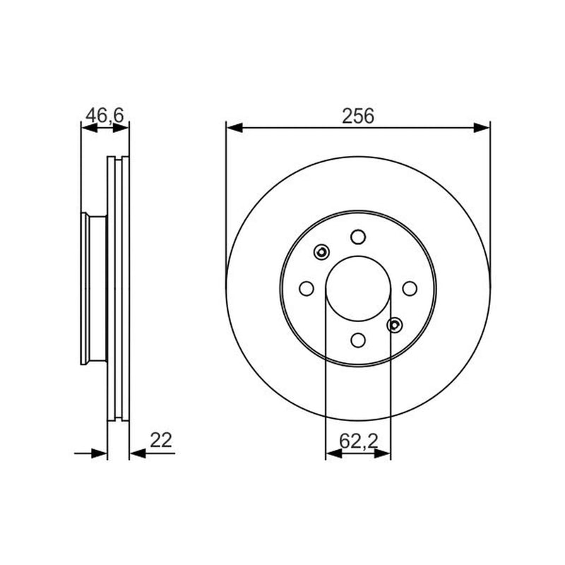 Bosch 2 x Vented Brake Discs