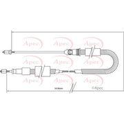 Apec Handbrake Cable Left Rear fits Citroën Zx 1991-1997 1.8 1.9 2.0