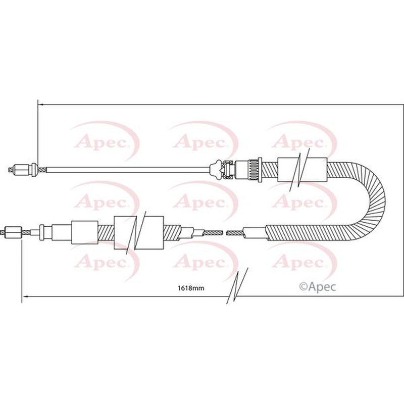 Apec Handbrake Cable Left Rear fits Citroën Zx 1991-1997 1.8 1.9 2.0
