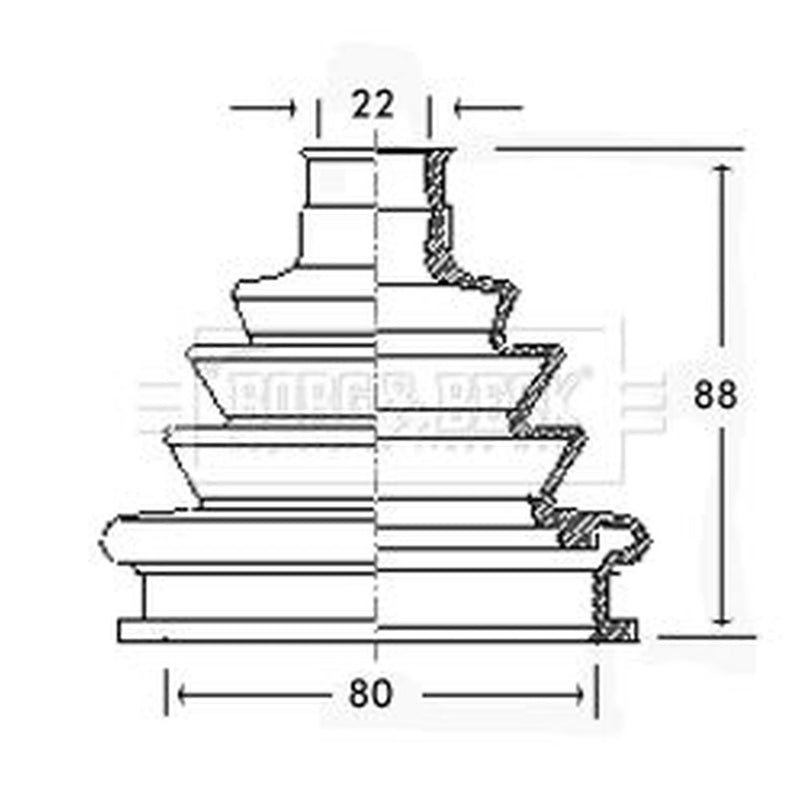 Borg & Beck Drive Shaft Bellow Kit Wheel Side BCB2219