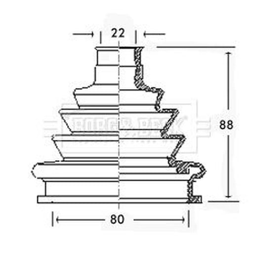 Borg & Beck Drive Shaft Bellow Kit Wheel Side BCB2219