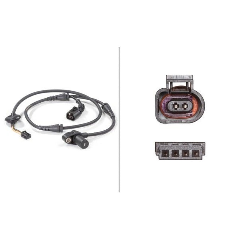 Hella ABS Wheel Speed Sensor Front Right fits Audi A4 B6 2000-2005