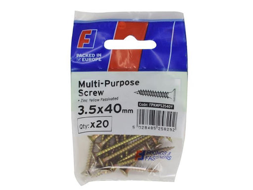 ForgeFix Multi-Purpose Pozi Screw CSK ST ZYP 3.5 x 40mm ForgePack 20 ForgeFix - NN4 Online