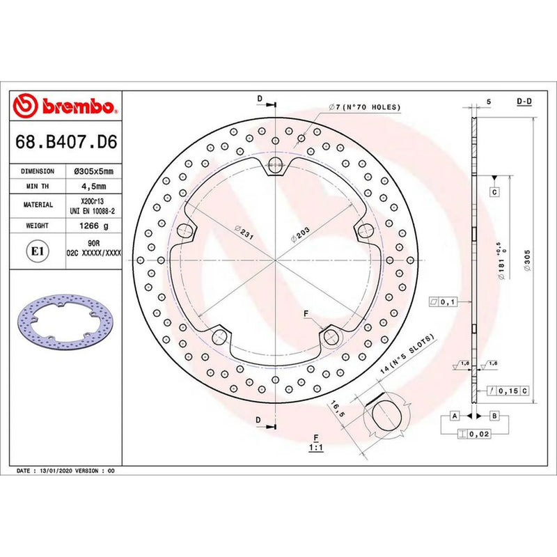 Brembo Front Brake Rigid Brake Disc Discs & Pads fits BMW Hp 2004-2006