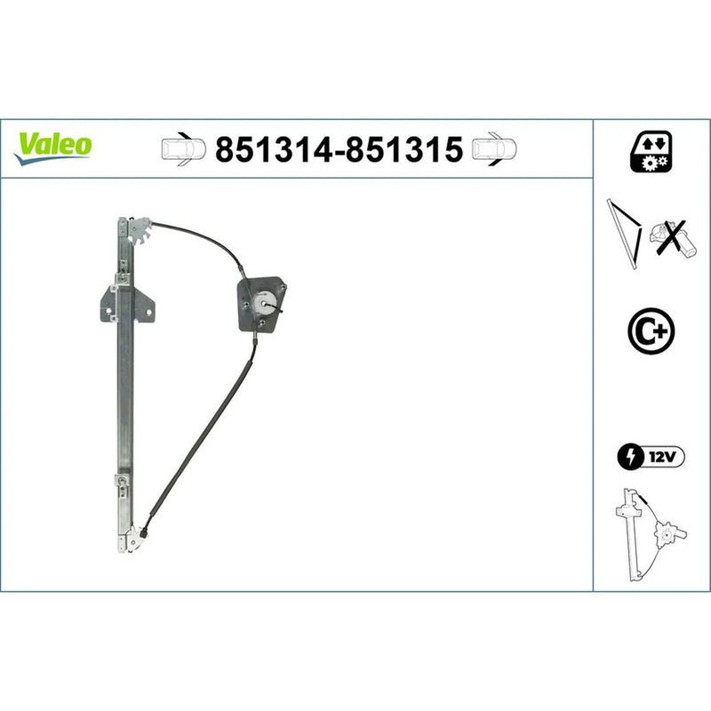 Valeo Electric Window Regulator Lifter Right Front 851315