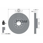 Textar 2 x Vented Front Brake Discs 92154703