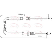 Apec Handbrake Cable Left Rear fits Mercedes-Benz C-Class 2007-2014