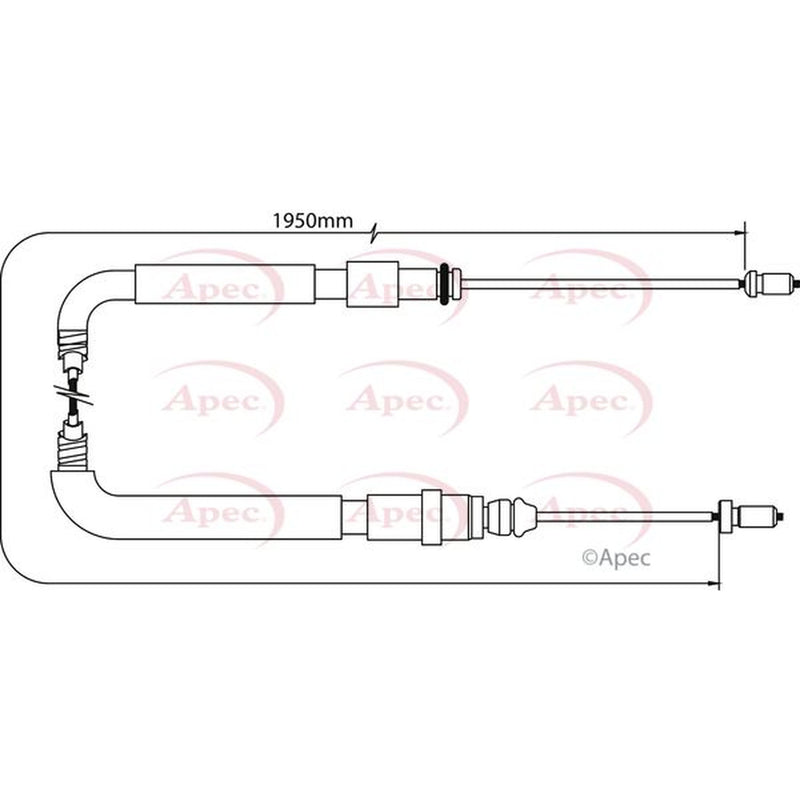 Apec Handbrake Cable Left Rear fits Mercedes-Benz C-Class 2007-2014