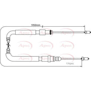 Apec Handbrake Cable Right Rear CAB1083