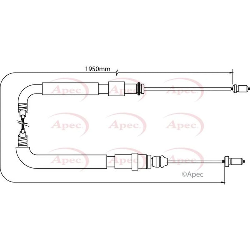 Apec Handbrake Cable Right Rear CAB1083