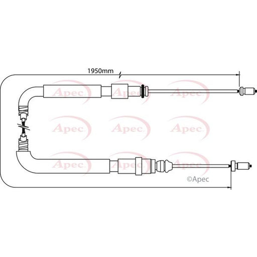 Apec Handbrake Cable Left Rear fits Mercedes-Benz C-Class 2007-2014