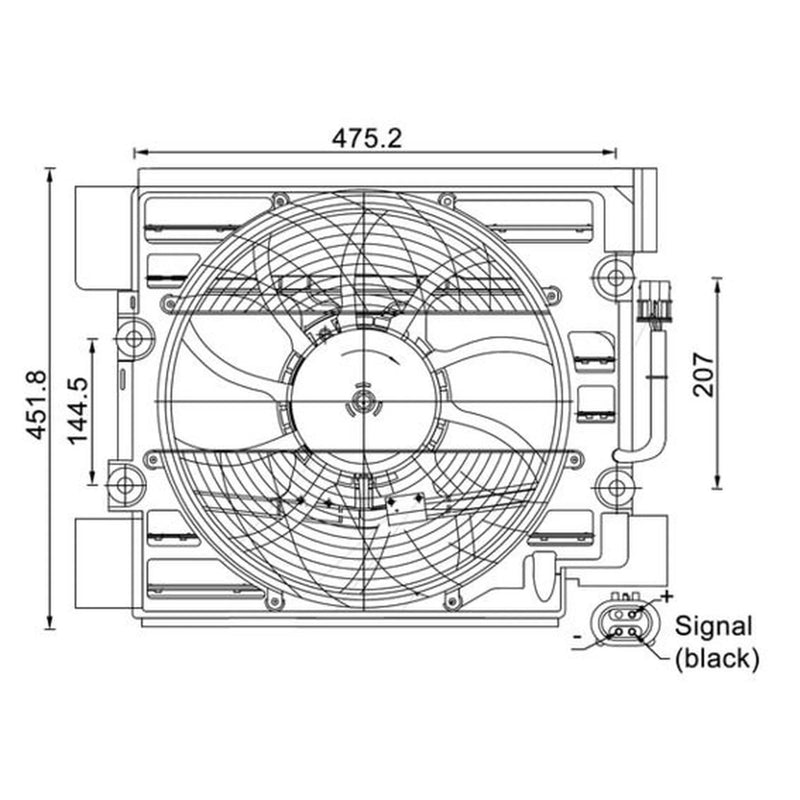 Mahle Air Con Condenser Fan fits BMW 5 1995-2004